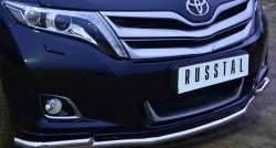 16 949 р. Защита переднего бампера (2 трубы Ø42 мм) SLITKOFF Toyota Venza GV10 рестайлинг (2012-2016) (нержавейка полированная)  с доставкой в г. Пермь. Увеличить фотографию 2
