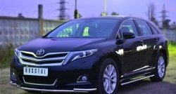 16 949 р. Защита переднего бампера (2 трубы Ø42 мм) SLITKOFF Toyota Venza GV10 рестайлинг (2012-2016) (нержавейка полированная)  с доставкой в г. Пермь. Увеличить фотографию 3