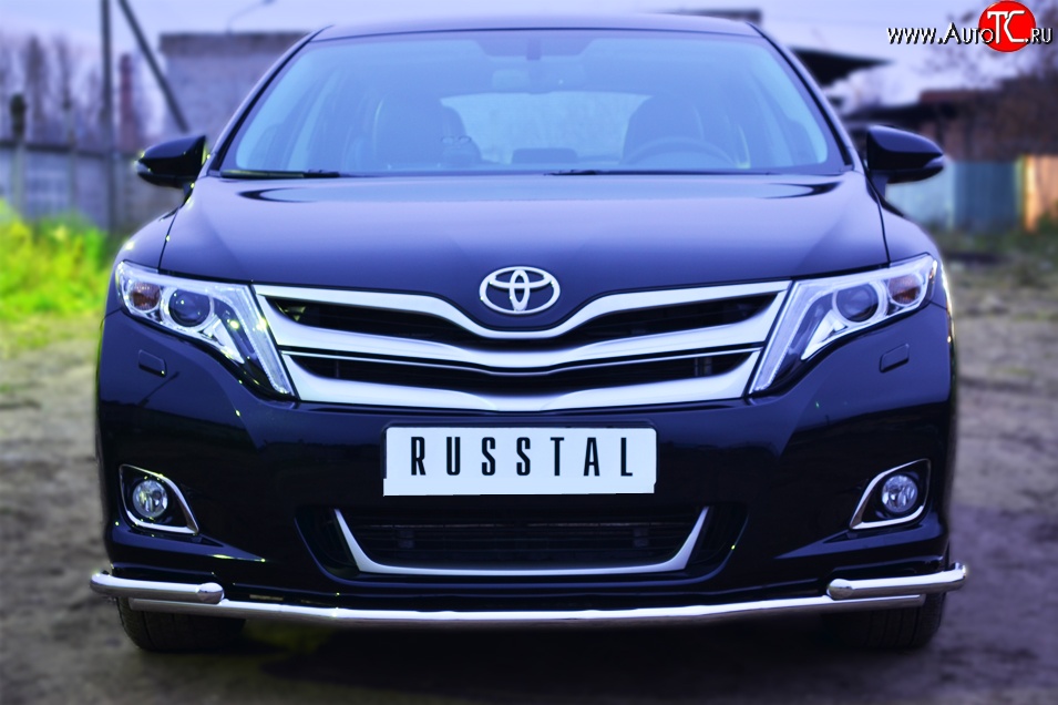 16 949 р. Защита переднего бампера (2 трубы Ø42 мм) SLITKOFF Toyota Venza GV10 рестайлинг (2012-2016) (нержавейка полированная)  с доставкой в г. Пермь