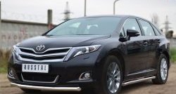 13 649 р. Одинарная защита переднего бампера диаметром 57 мм SLITKOFF Toyota Venza GV10 рестайлинг (2012-2016) (нержавейка полированная)  с доставкой в г. Пермь. Увеличить фотографию 4