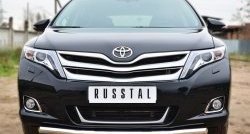 Одинарная защита переднего бампера диаметром 57 мм SLITKOFF Toyota Venza GV10 рестайлинг (2012-2016) (нержавейка полированная)