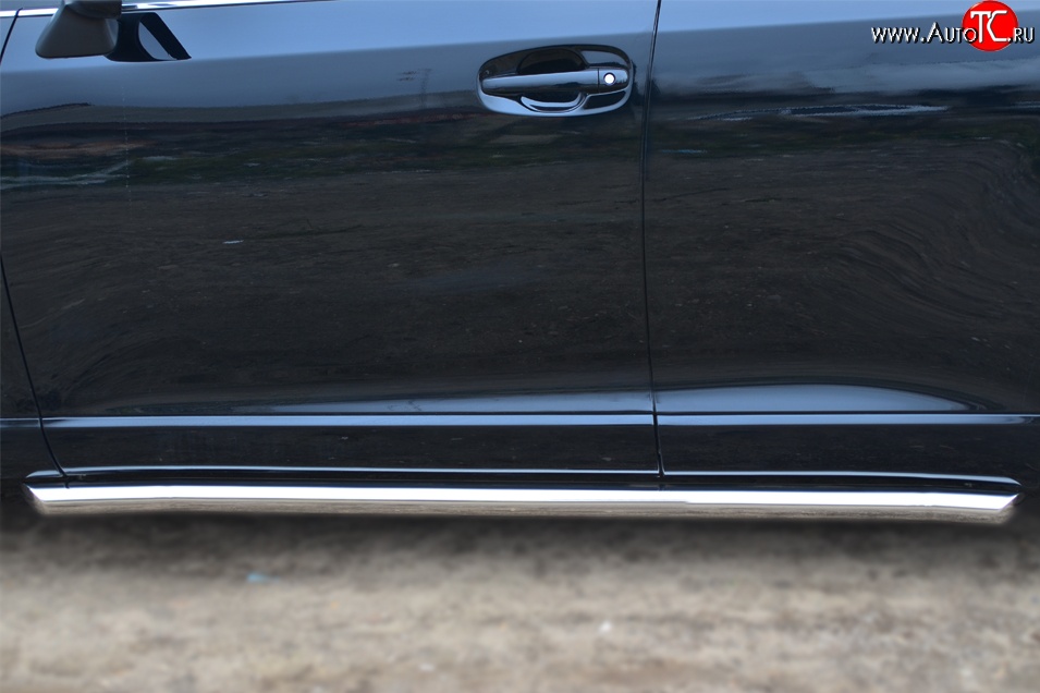 70 999 р. Защита порогов из круглой трубы диаметром 63 мм Russtal Toyota Venza GV10 рестайлинг (2012-2016) (Защита порогов с со скосами на торцах (вариант 1))  с доставкой в г. Пермь