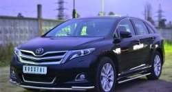 16 649 р. Защита порогов с круглыми вставками для ног из овальной трубы диаметром 75x42 мм Russtal Toyota Venza GV10 рестайлинг (2012-2016)  с доставкой в г. Пермь. Увеличить фотографию 3