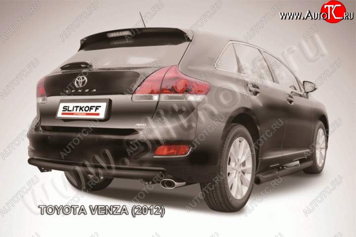7 999 р. Защита задняя Slitkoff  Toyota Venza  GV10 (2012-2016) рестайлинг (Цвет: серебристый)  с доставкой в г. Пермь