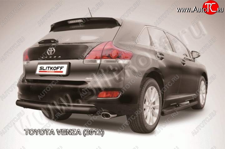 9 099 р. Защита задняя Slitkoff  Toyota Venza  GV10 (2012-2016) рестайлинг (Цвет: серебристый)  с доставкой в г. Пермь