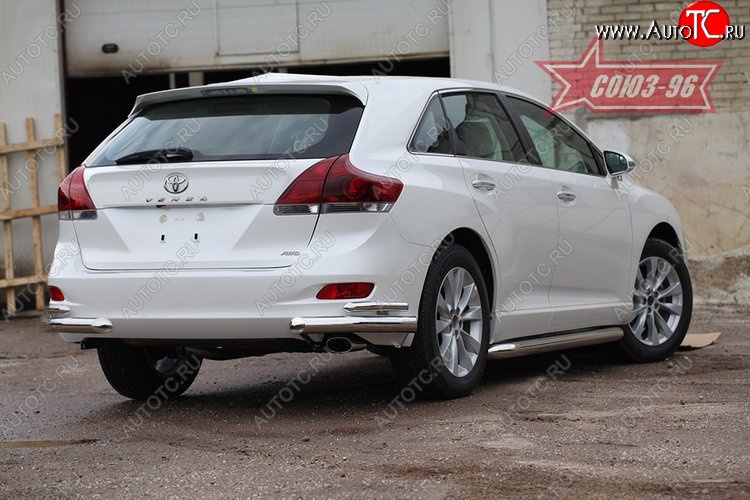 17 099 р. Защита заднего бампера из двойных боковых уголков Souz-96 (d76/42)  Toyota Venza  GV10 (2008-2012) дорестайлинг  с доставкой в г. Пермь