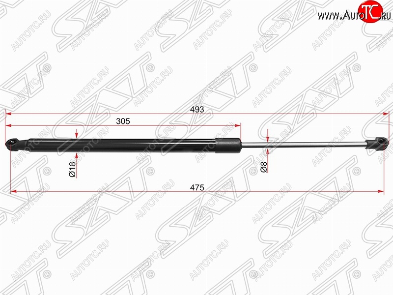649 р. Газовый упор крышки багажника SAT  Toyota Verso  R20 (2009-2012) дорестайлинг  с доставкой в г. Пермь