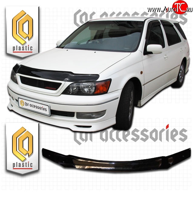 1 599 р. Дефлектор капота CA-Plastic  Toyota Vista Ardeo  V50 (1998-2000) дорестайлинг универсал (Classic черный, Без надписи)  с доставкой в г. Пермь