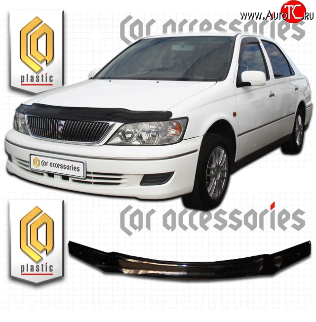 1 599 р. Дефлектор капота CA-Plastic  Toyota Vista  V50 (1998-2000) дорестайлинг седан (Classic черный, Без надписи)  с доставкой в г. Пермь