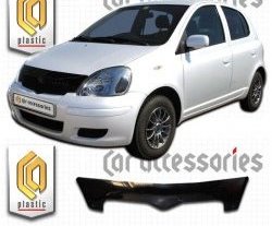 1 899 р. Дефлектор капота CA-Plastic Toyota Vitz XP10 хэтчбэк 3 дв. дорестайлинг (1999-2001) (серия Classic черный, Без надписи)  с доставкой в г. Пермь. Увеличить фотографию 2
