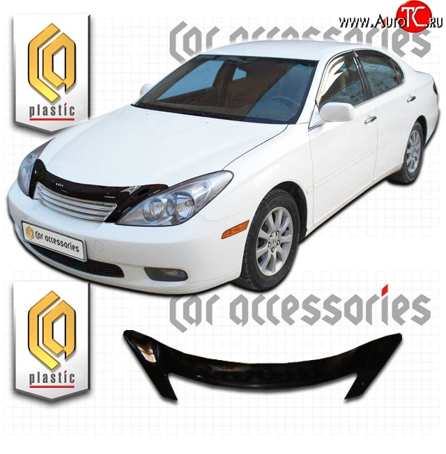 2 079 р. Дефлектор капота CA-Plastic  Toyota Windom (2001-2006) (Classic черный, Без надписи)  с доставкой в г. Пермь