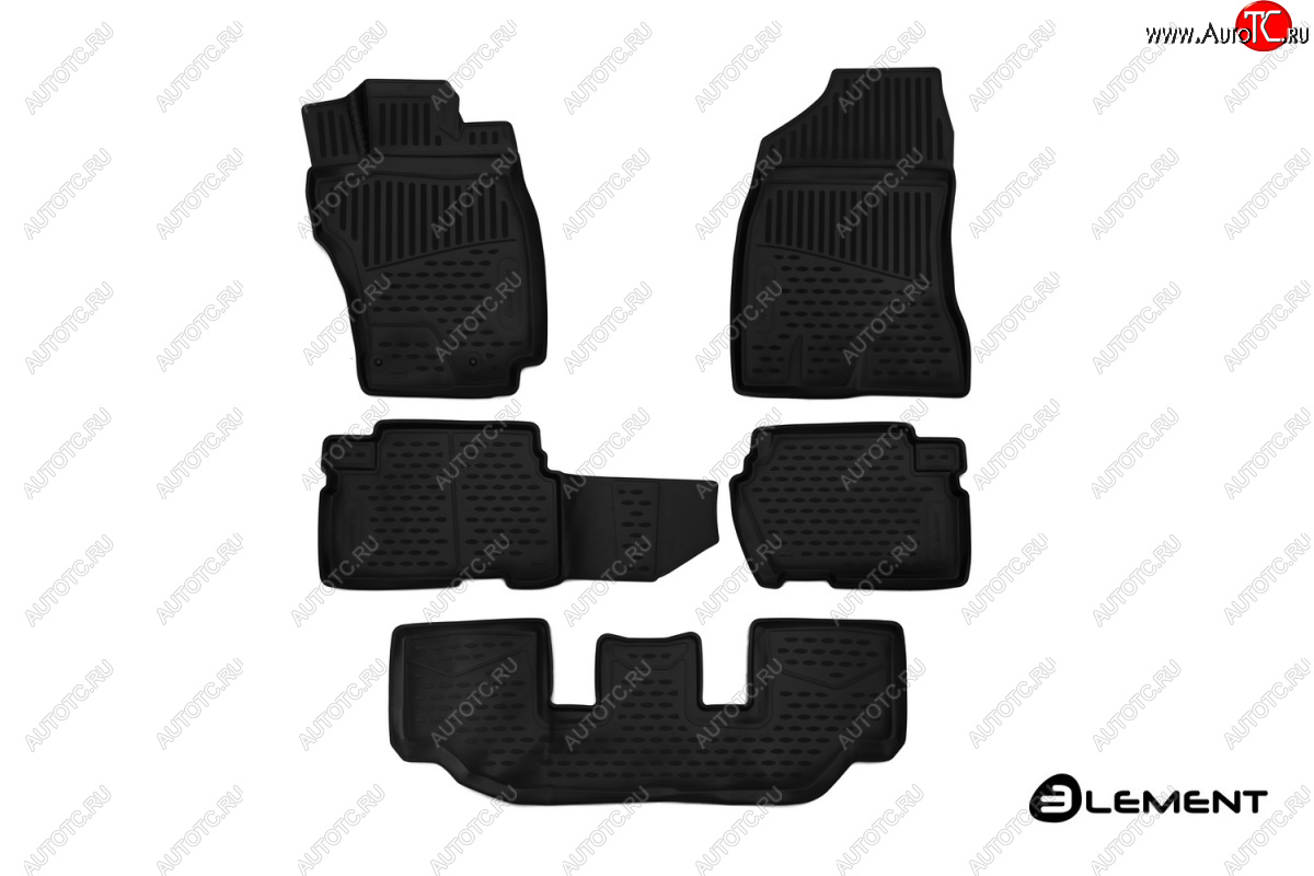 4 999 р. Комплект 3D ковриков салона правый руль Element (полиуретан) Toyota Wish XE20 дорестайлинг (2009-2012) (Черные)  с доставкой в г. Пермь