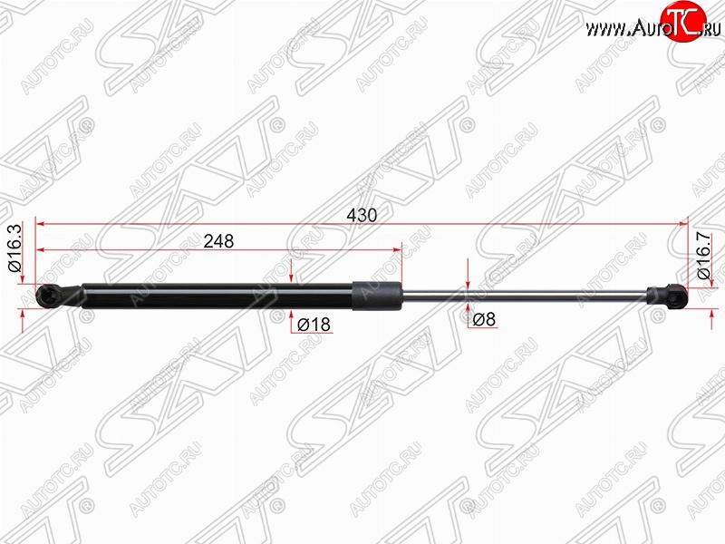 499 р. Газовый упор крышки багажника SAT  Toyota Yaris  XP130 (2010-2014) хэтчбэк 5 дв. дорестайлинг  с доставкой в г. Пермь