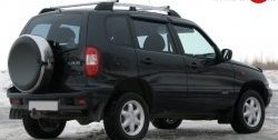 5 299 р. Рейлинги АПС L  Chevrolet Niva  2123 (2002-2008), Лада 2123 (Нива Шевроле) (2002-2008) (Башмак черный, рейлинг серый)  с доставкой в г. Пермь. Увеличить фотографию 4