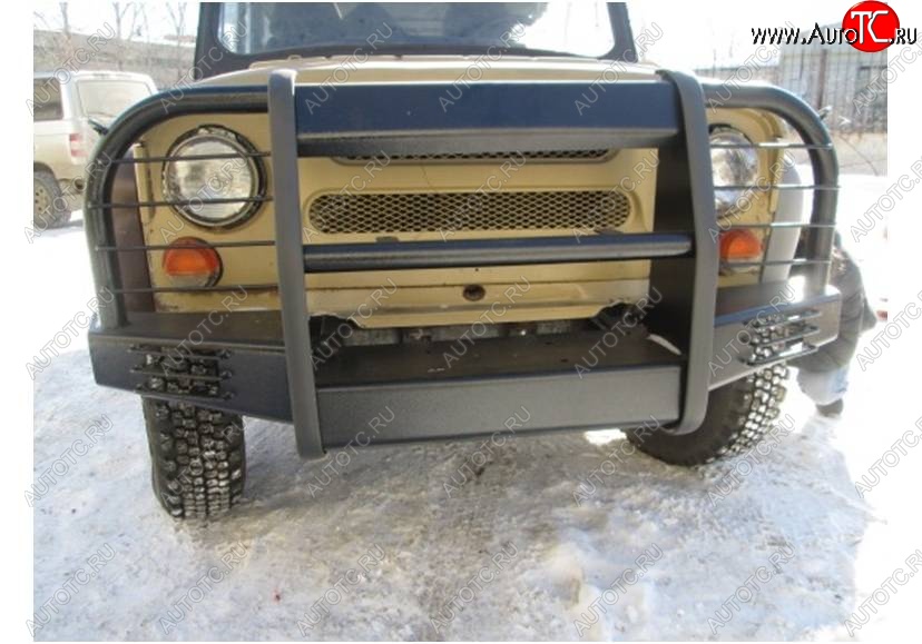 32 399 р. Бампер передний Корсар Уаз 315195 Хантер (2003-2025) (С площадкой под лебедку и защитой фар)  с доставкой в г. Пермь