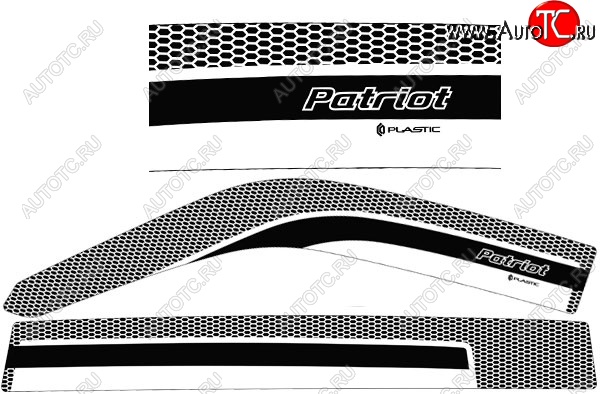 2 299 р. Дефлектора окон CA-Plastic  Уаз Патриот ( 3163 5-дв.,  3163 5 дв.) (2014-2025) 1-ый рестайлинг, 2-ой рестайлинг (Серия Art серебро, Без хром.молдинга)  с доставкой в г. Пермь