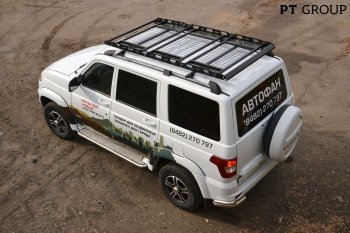 20 699 р. Порожки для ног из трубы Ø51 с алюминиевой площадкой Petroil Tuning  Уаз Патриот  3163 5-дв. (2014-2016) 1-ый рестайлинг (Нержавеющая полированная сталь)  с доставкой в г. Пермь. Увеличить фотографию 6