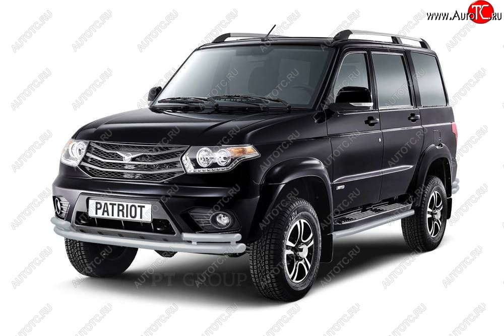 6 759 р. Защита порогов из трубы Ø51 Petroil Tuning  Уаз Патриот  3163 5-дв. (2014-2016) 1-ый рестайлинг (Черный (Шагрень))  с доставкой в г. Пермь