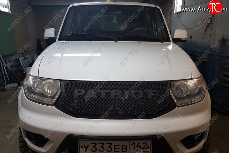 8 499 р. Решетка радиатора CrTuning - Чёрный БРУТ Уаз Патриот 3163 5-дв. 1-ый рестайлинг (2014-2016) (Без надписи PATRIOT)  с доставкой в г. Пермь