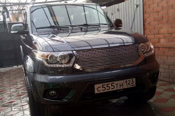 10 099 р. Решетка радиатора CrTuning Ламель Уаз Патриот 3163 5-дв. 1-ый рестайлинг (2014-2016) (Без защиты фар)  с доставкой в г. Пермь. Увеличить фотографию 2
