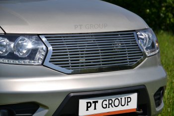 12 299 р. Решетка радиатора Petroil Tuning  Уаз Патриот ( 23632,  3163 5-дв.,  3163 5 дв.) (2008-2025) дорестайлинг пикап, 1-ый рестайлинг, 2-ой рестайлинг пикап, 2-ой рестайлинг (Нержавеющая полированная сталь)  с доставкой в г. Пермь. Увеличить фотографию 4