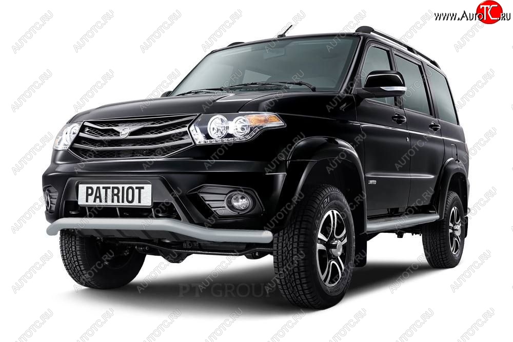 6 999 р. Защита переднего бампера Petroil Tuning (d63, волна)  Уаз Патриот ( 23632,  3163 5-дв.) (2014-2016) 1 рестайлинг пикап, 1-ый рестайлинг (Черный (Шагрень))  с доставкой в г. Пермь