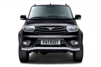 6 999 р. Защита переднего бампера Petroil Tuning (d63, волна)  Уаз Патриот ( 23632,  3163 5-дв.) (2014-2016) 1 рестайлинг пикап, 1-ый рестайлинг (Черный (Шагрень))  с доставкой в г. Пермь. Увеличить фотографию 2