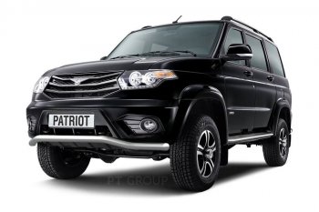 Защита переднего бампера Petroil Tuning (d63, волна) Уаз Патриот ( 23632,  3163 5-дв.) (2014-2016) 1 рестайлинг пикап, 1-ый рестайлинг (Нержавеющая полированная сталь)