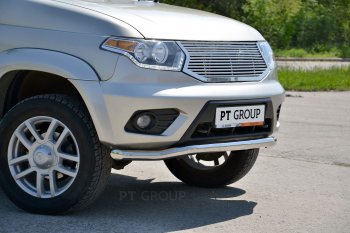 17 889 р. Защита переднего бампера Petroil Tuning (d63, волна)  Уаз Патриот ( 23632,  3163 5-дв.) (2014-2016) 1 рестайлинг пикап, 1-ый рестайлинг (Нержавеющая полированная сталь)  с доставкой в г. Пермь. Увеличить фотографию 5
