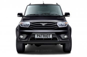 5 999 р. Защита переднего бампера одинарная из трубы d63 мм Petroil Tuning  Уаз Патриот ( 23632,  3163 5-дв.) (2014-2016) 1 рестайлинг пикап, 1-ый рестайлинг (Черный (Шагрень))  с доставкой в г. Пермь. Увеличить фотографию 3