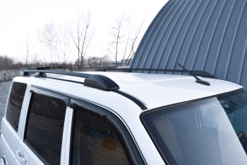 8 489 р. Рейлинги Petroil Tuning  Уаз Патриот ( 3163 5-дв.,  3163 5 дв.) (2014-2025) 1-ый рестайлинг, 2-ой рестайлинг (Цвет: черный муар)  с доставкой в г. Пермь. Увеличить фотографию 3