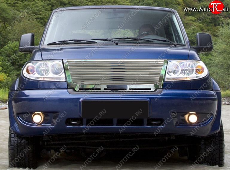 10 099 р. Решетка радиатора CrTuning Ламель Уаз Патриот 3163 5 дв. дорестайлинг (2005-2013) (Без эмблемы)  с доставкой в г. Пермь