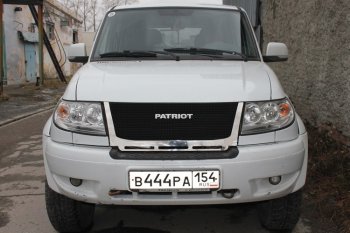 12 499 р. Решетка радиатора CrTuning Уаз Патриот 23632 дорестайлинг пикап (2008-2014) (Сетка черная, С надписью PATRIOT)  с доставкой в г. Пермь. Увеличить фотографию 8