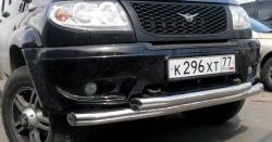 Двойная защита переднего бампера из труб диаметром 76 и 63.5 мм Ralex Tuning Уаз Патриот 3163 5 дв. дорестайлинг (2005-2013)