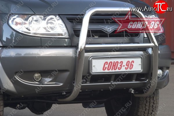 10 529 р. Защита переднего бампера Souz-96 (d60) Уаз Патриот 3163 5 дв. дорестайлинг (2005-2013)  с доставкой в г. Пермь