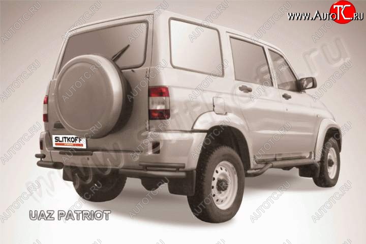 5 249 р. Уголки d57+d42 двойные  Уаз Патриот  3163 5 дв. (2005-2013) дорестайлинг (Цвет: серебристый)  с доставкой в г. Пермь