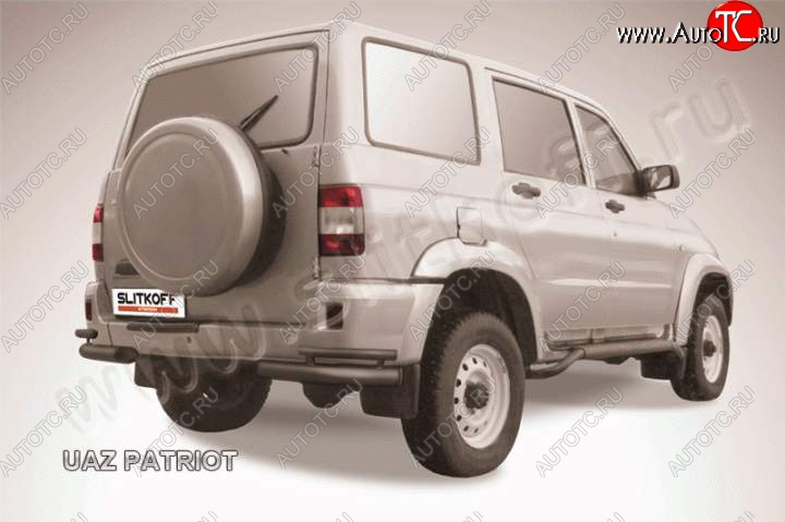 6 399 р. Уголки d76+d42 двойные  Уаз Патриот  3163 5 дв. (2005-2013) дорестайлинг (Цвет: серебристый)  с доставкой в г. Пермь