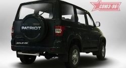 Короткая защита заднего бампера с пластиковой проступью (d76) от SOUZ-96 Уаз Патриот ( 3163 5-дв.,  3163 5 дв.) (2014-2025) 1-ый рестайлинг, 2-ой рестайлинг