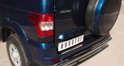 11 899 р. Одинарная защита заднего бампера из трубы диаметром 63 мм SLITKOFF  Уаз Патриот ( 3163 5-дв.,  3163 5 дв.) (2014-2025) 1-ый рестайлинг, 2-ой рестайлинг  с доставкой в г. Пермь. Увеличить фотографию 2