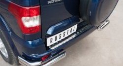 12 999 р. Защита заднего бампера (2 трубы Ø63 и 42 мм уголки, нержавейка) SLITKOFF  Уаз Патриот ( 3163 5-дв.,  3163 5 дв.) (2014-2025) 1-ый рестайлинг, 2-ой рестайлинг  с доставкой в г. Пермь. Увеличить фотографию 2