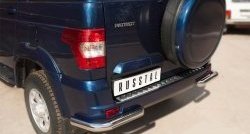 11 999 р. Защита заднего бампера (Ø63 мм уголки, нержавейка) SLITKOFF  Уаз Патриот ( 3163 5-дв.,  3163 5 дв.) (2014-2025) 1-ый рестайлинг, 2-ой рестайлинг  с доставкой в г. Пермь. Увеличить фотографию 2