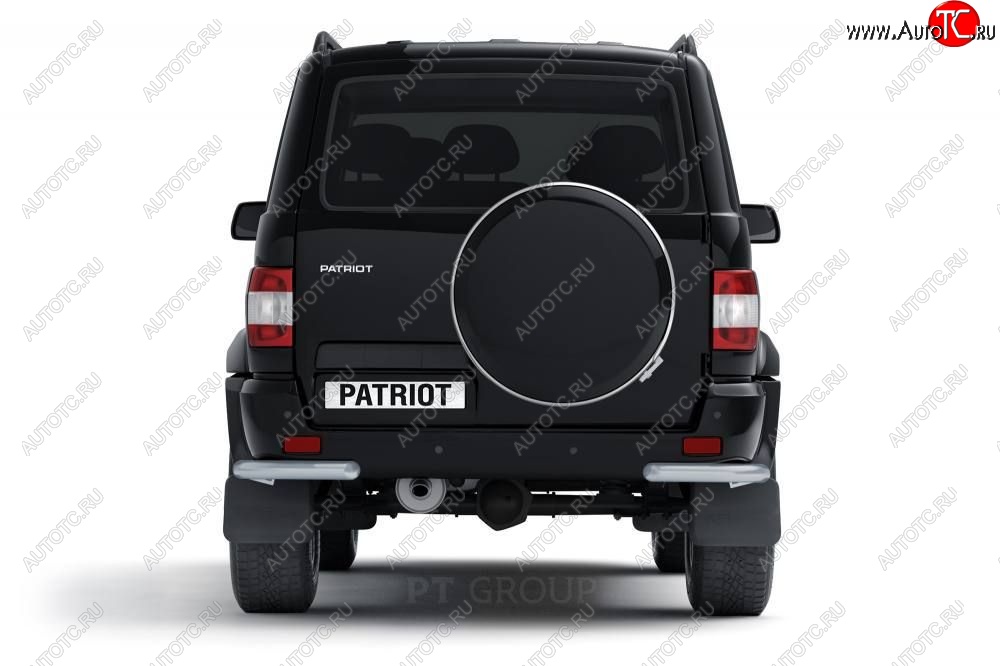 3 799 р. Защита заднего бампера Petroil Tuning (уголки, d63)  Уаз Патриот  23632 (2014-2016) 1 рестайлинг пикап (Сталь с полимерным покрытием, Черная (шагрень))  с доставкой в г. Пермь