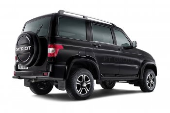 3 799 р. Защита заднего бампера Petroil Tuning (уголки, d63)  Уаз Патриот  23632 (2014-2016) 1 рестайлинг пикап (Сталь с полимерным покрытием, Черная (шагрень))  с доставкой в г. Пермь. Увеличить фотографию 2