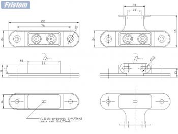 499 р. Фонарь габаритный (с проводом LED 85x27x19) FRISTOM Hyundai HD-170 (2004-2025) (белый)  с доставкой в г. Пермь. Увеличить фотографию 4