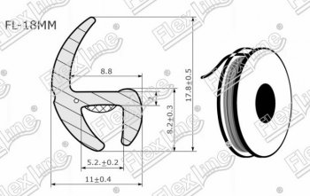 197 р. Универсальный уплотнитель FlexLine (18 mm, 1 погонный метр) Лада 2108 (1984-2003)  с доставкой в г. Пермь. Увеличить фотографию 2