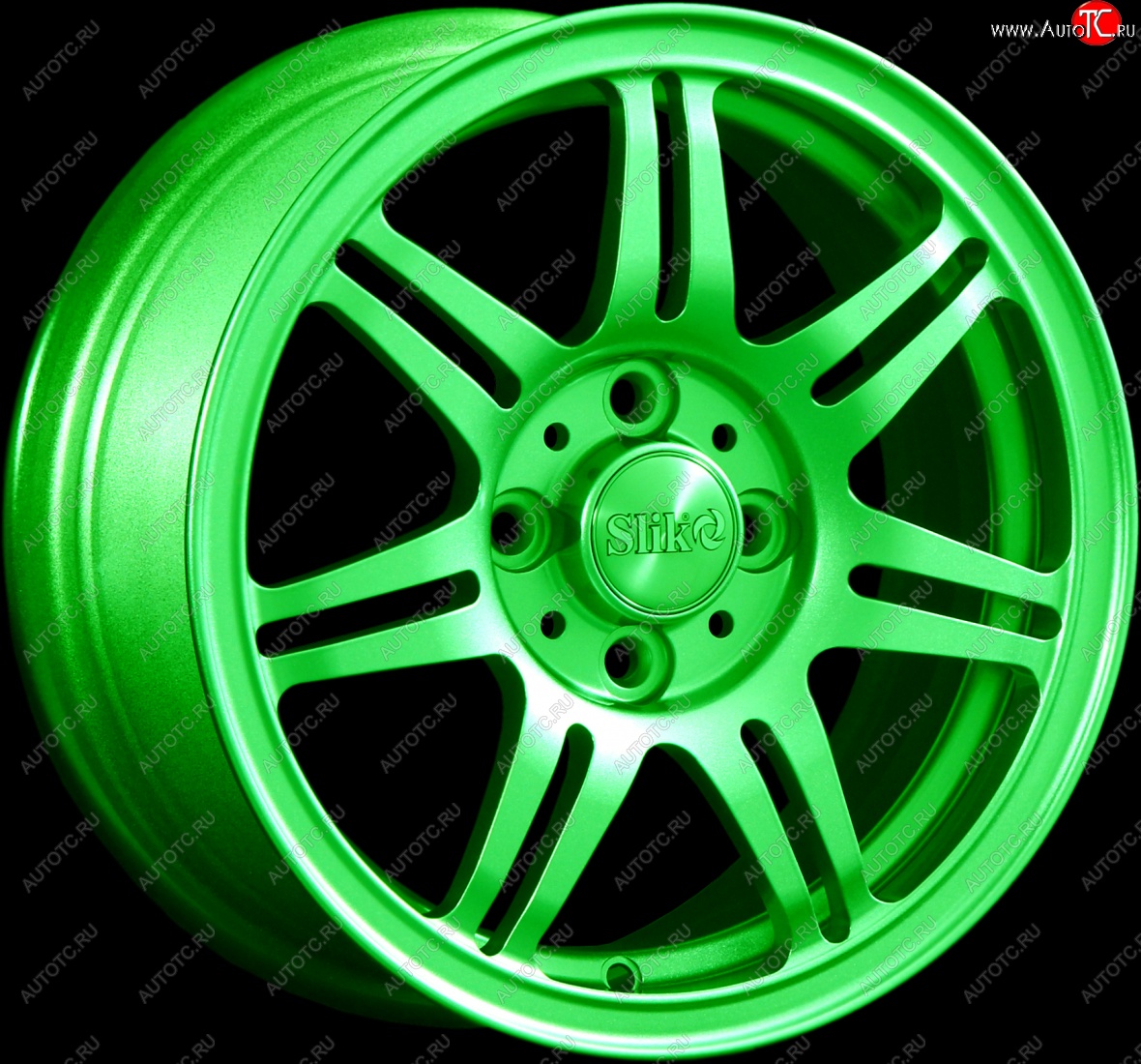 12 799 р. Кованый диск Slik Classik 6x14 (RAL 6038 ярко зеленый)   (Цвет: RAL 6038 ярко зеленый)  с доставкой в г. Пермь