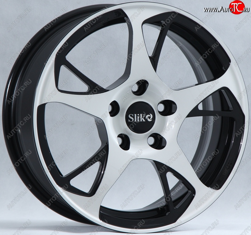 10 999 р. Кованый диск Slik classik R16x6.5 Черный глянцевый с белой лицевой поверхностью (BKFW) 6.5x16   (Цвет: BKFW)  с доставкой в г. Пермь