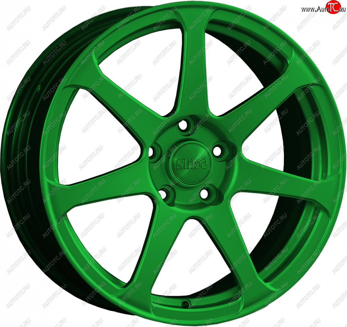 14 499 р. Кованый диск Slik classik R17x7.5 Зеленый (GREEN) 7.5x17   (Цвет: GREEN)  с доставкой в г. Пермь