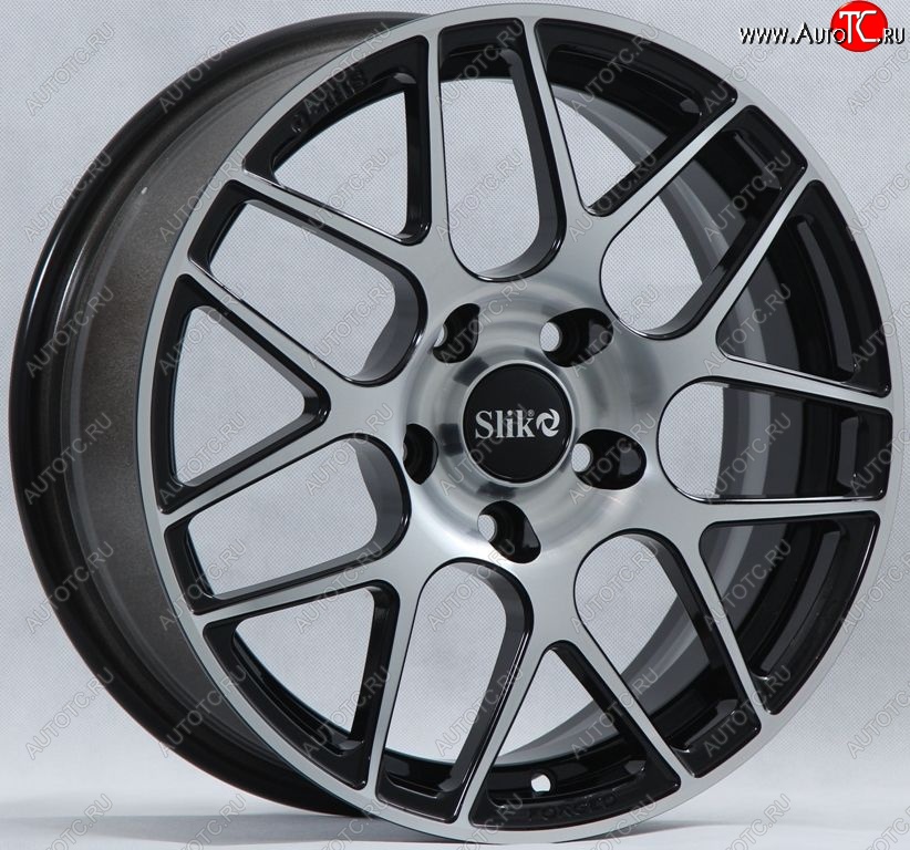 19 449 р. Кованый диск Slik premium R16x6.5 Черный глянцевый с белой лицевой поверхностью (BKFW) 6.5x16   (Цвет: BKFW)  с доставкой в г. Пермь