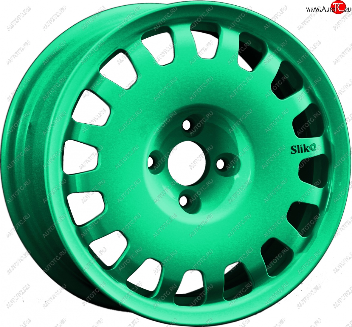 15 249 р. Кованый диск Slik Sport 6.5x15 (Candy изумрудно-зеленый) 6.5x15/4-5x98-120 D54.1-72.6   (Цвет: Candy изумрудно-зеленый)  с доставкой в г. Пермь